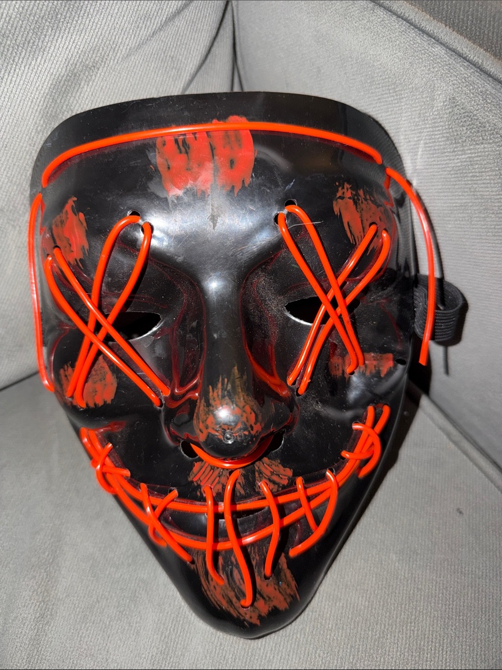 Black red Purge Mask with Accent movie scary Halloween spooky